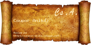 Csupor Anikó névjegykártya